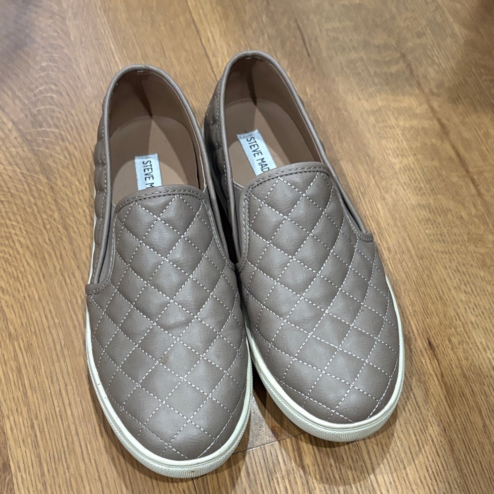 Steve Madden Quilted Slip-On Sneakers - Taupe